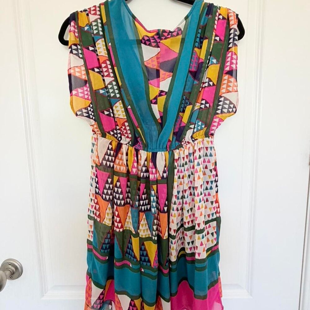 MAEVE Anthropologie Geo-Printed Women’s Tunic Dress Size 4P - Picture 2 of 7